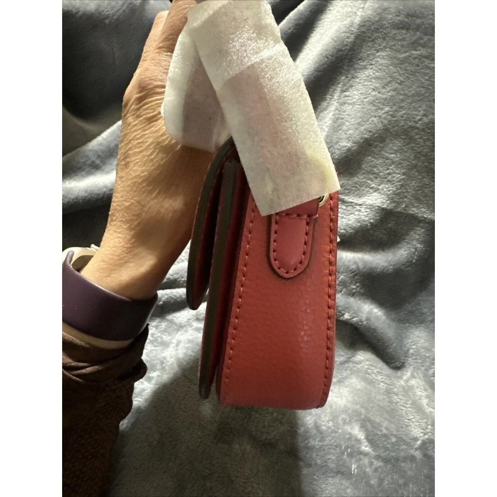 Michael Kors Jet Set Travel New NWT Pebbled Leather Berry Sorbet Crossbody $398 - Picture 9 of 12